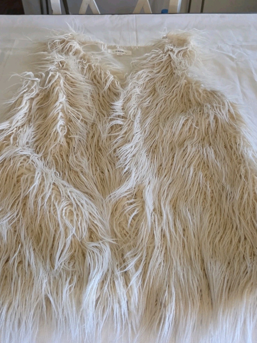 SD Collection Cream Faux Fur Vest